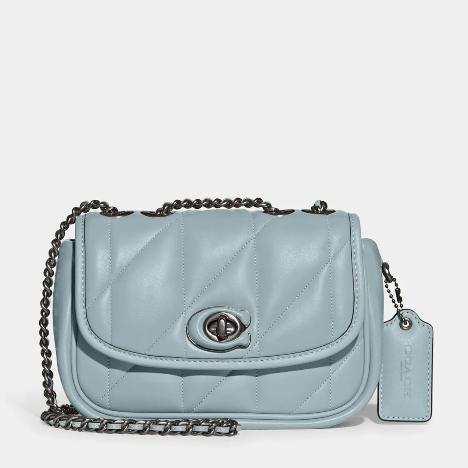 Shoulder Bags*Coach Women's Quilted Pillow Madison Shoulder Bag 18 - Aqua