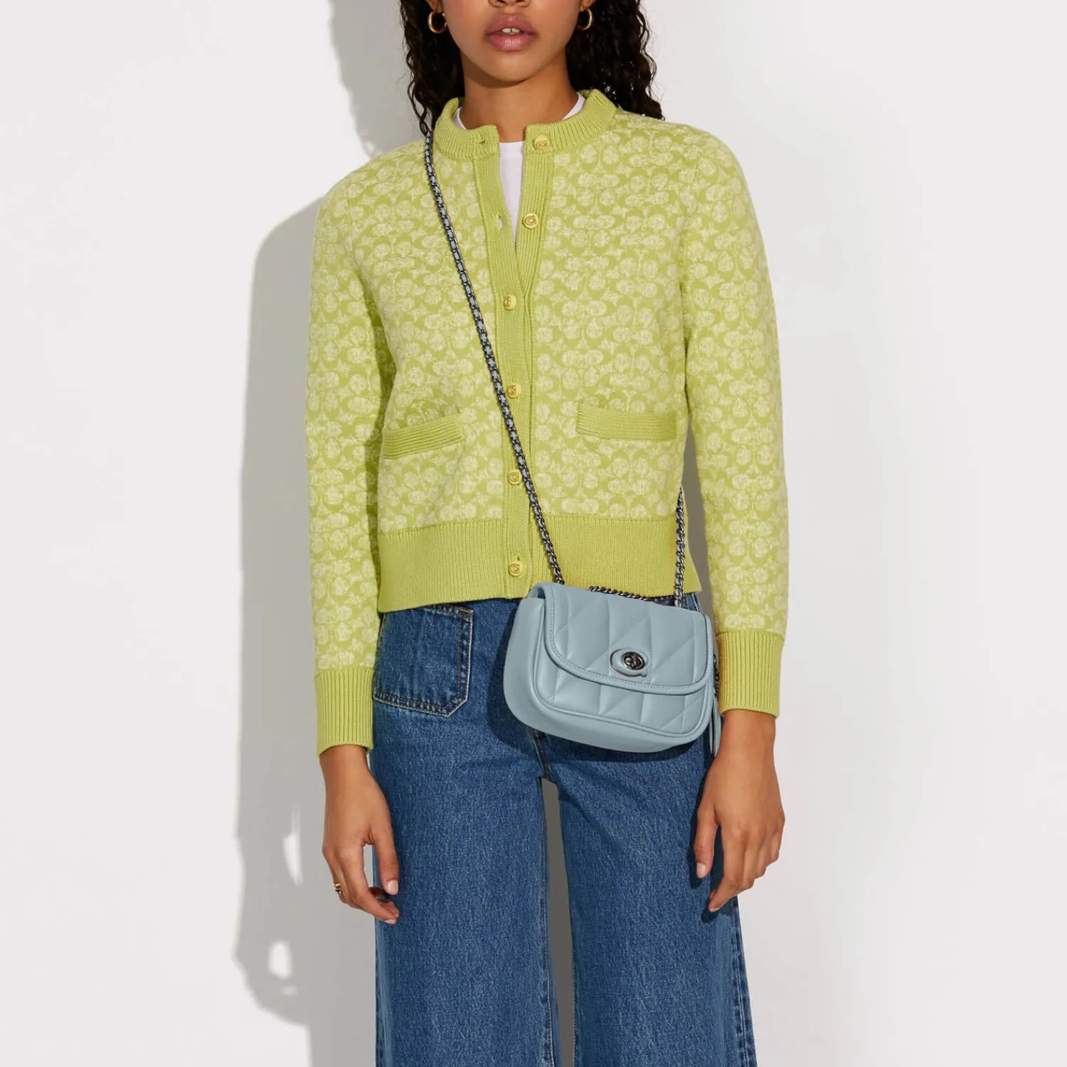 Shoulder Bags*Coach Women's Quilted Pillow Madison Shoulder Bag 18 - Aqua