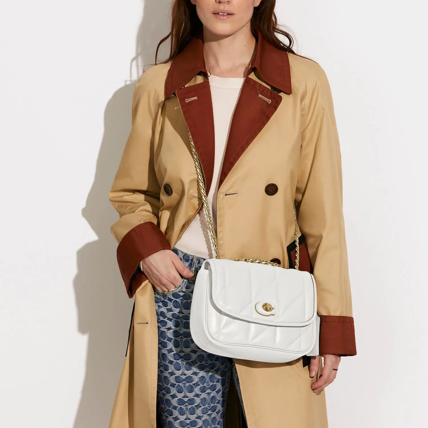 Shoulder Bags*Coach Women's Quilted Pillow Madison Shoulder Bag - Chalk