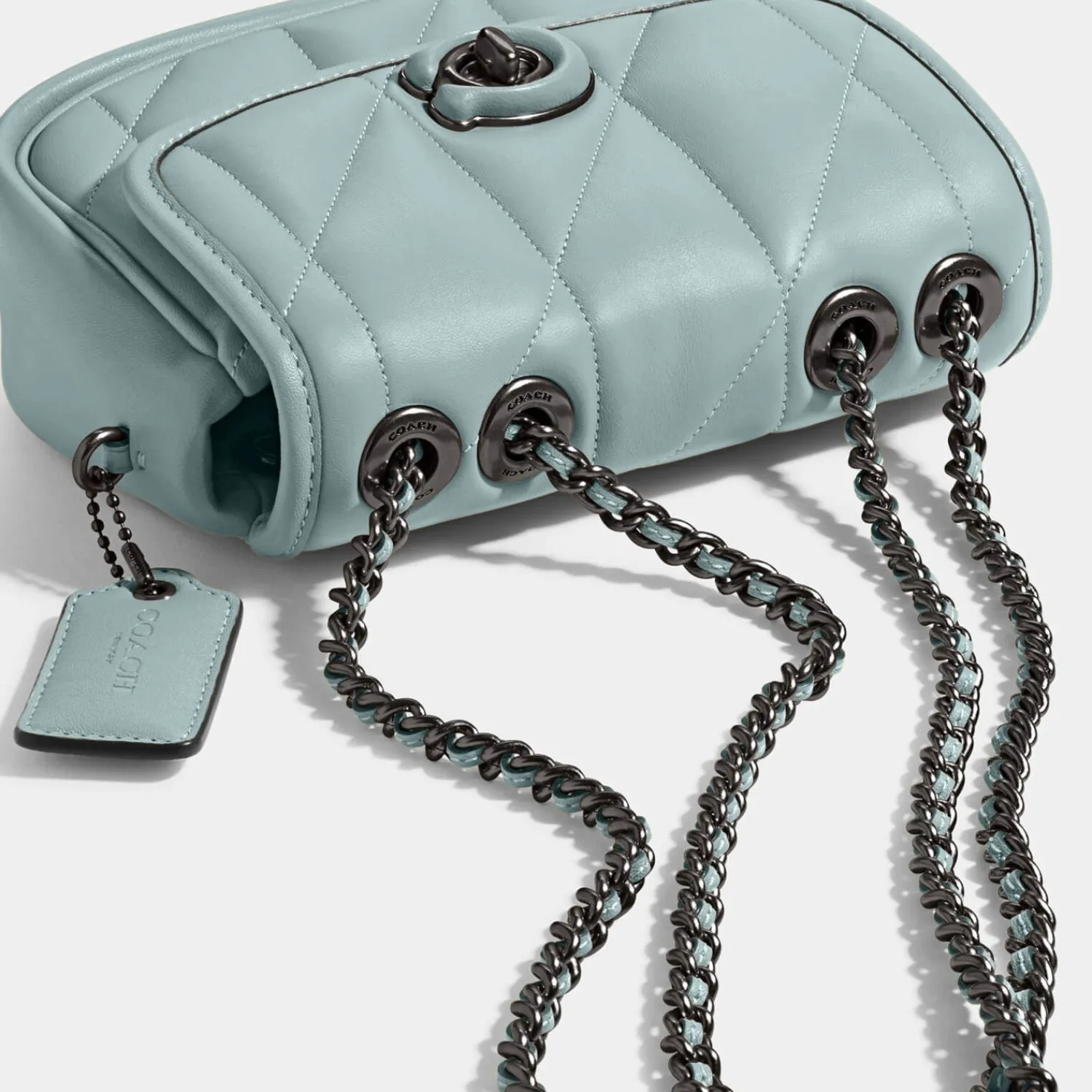 Shoulder Bags*Coach Women's Quilted Pillow Madison Shoulder Bag 18 - Aqua