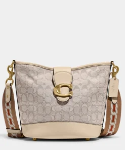 Bucket Bags*Coach Women's Signature Jacquard Tali Bucket Bag - Ivory