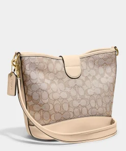 Bucket Bags*Coach Women's Signature Jacquard Tali Bucket Bag - Ivory