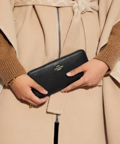 Purses And Cardholders*Coach Women's Signature Zip Wallet - Gold/Black