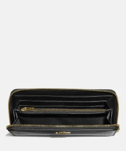 Purses And Cardholders*Coach Women's Signature Zip Wallet - Gold/Black