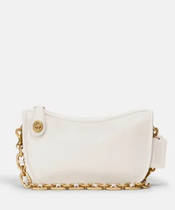 Shoulder Bags*Coach Women's Glovetanned Leather Swinger Bag - Chalk