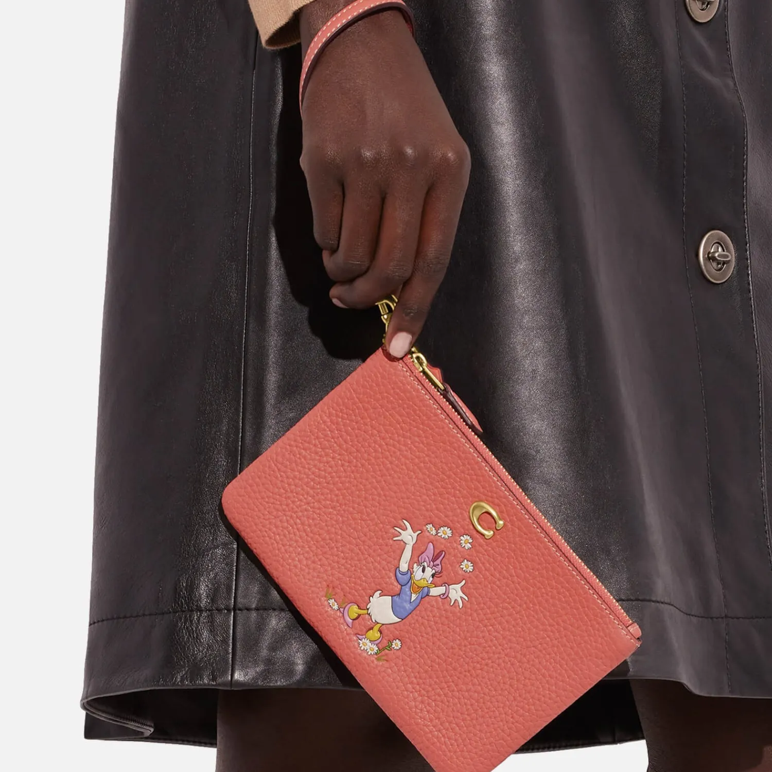 Home Accessories*Coach X Disney Daisy Duck Small Leather Wristlet