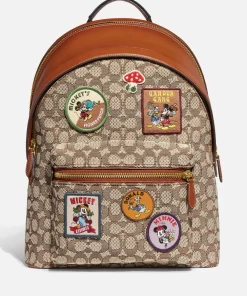 Backpacks*Coach X Disney Forever Charter Designer Patched Jacquard Backpack
