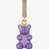 Necklaces*Crystal Haze Women's Jelly Nostalgia Bear Pave Pendant - Plum