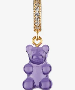 Necklaces*Crystal Haze Women's Jelly Nostalgia Bear Pave Pendant - Plum