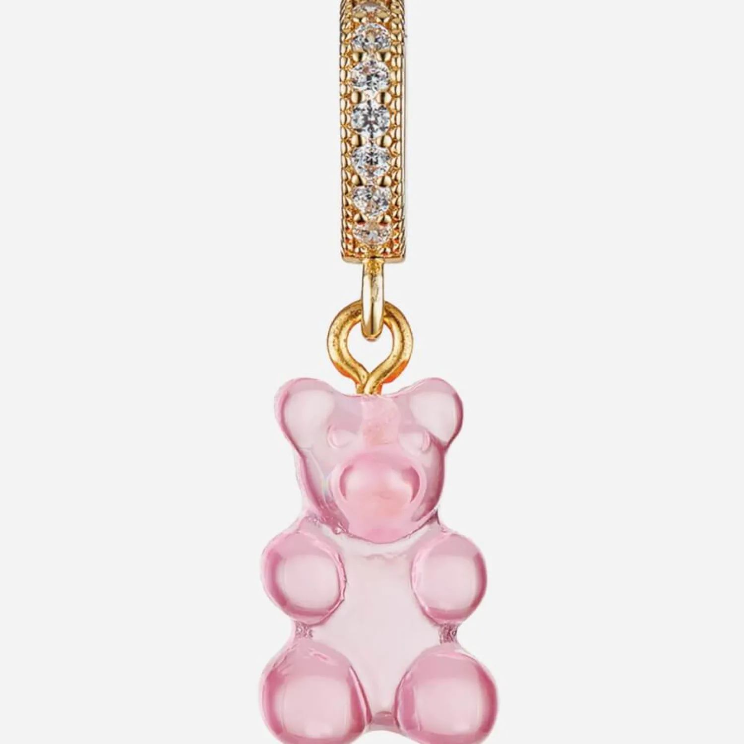 Necklaces*Crystal Haze Women's Jelly Nostalgia Bear Pave Pendant - Bubble Gum
