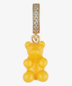Necklaces*Crystal Haze Women's Pave Nostalgia Bear Pendant - New York Taxi Yellow