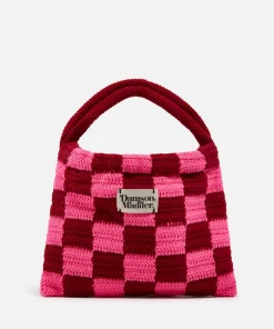 Shoulder Bags*Damson Madder Checkerboard Crochet Bag
