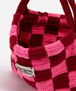 Shoulder Bags*Damson Madder Checkerboard Crochet Bag