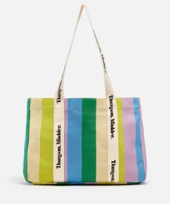 Tote Bags*Damson Madder Striped Cotton-Canvas Beach Bag
