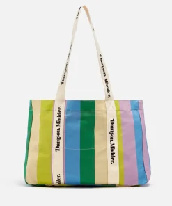 Tote Bags*Damson Madder Striped Cotton-Canvas Beach Bag