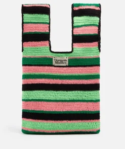 Shoulder Bags*Damson Madder Striped Crochet Bag