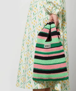 Shoulder Bags*Damson Madder Striped Crochet Bag