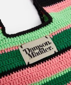 Shoulder Bags*Damson Madder Striped Crochet Bag