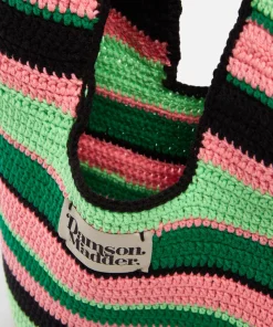 Shoulder Bags*Damson Madder Striped Crochet Bag