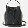 Bucket Bags*DKNY Women's Bryant Drawstring Bucket Bag - Black/Gold