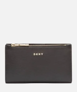 Purses And Cardholders*DKNY Women's Bryant-New Bifold Card Holder - Sutton - Black/Gold