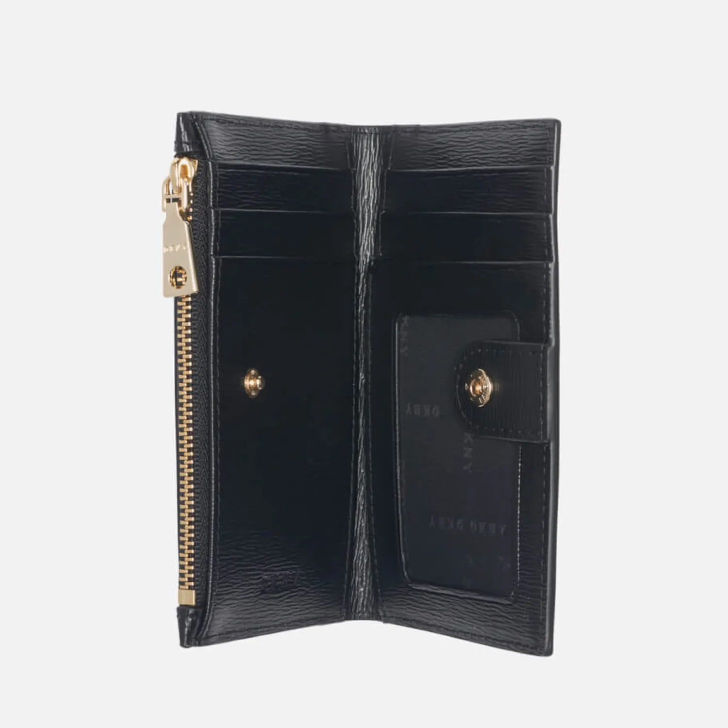 Purses And Cardholders*DKNY Women's Bryant-New Bifold Card Holder - Sutton - Black/Gold