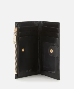Purses And Cardholders*DKNY Women's Bryant-New Bifold Card Holder - Sutton - Black/Gold