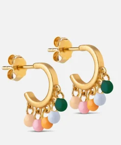 Earrings*ENAMEL Copenhagen Women's Rainbow Hoops - Dreamy