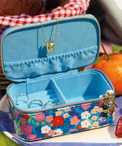 Jewellery Stands & Boxes*Estella Bartlett Bright Blue Floral Print Cotton Jewellery Box