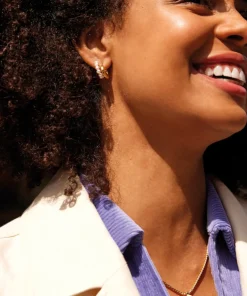 Earrings*Estella Bartlett Double Illusion Gold-Tone And Pearl Hoop Earrings