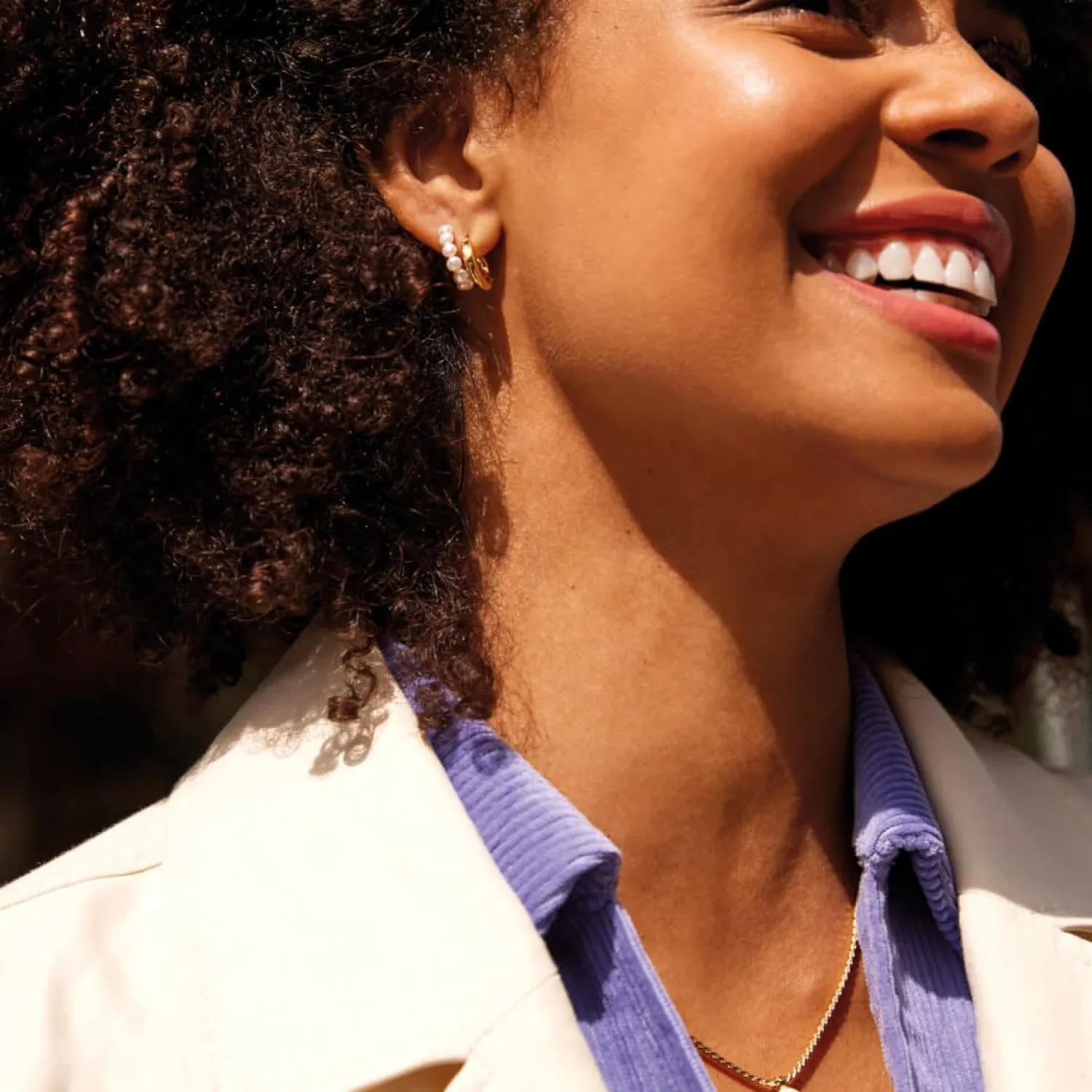 Earrings*Estella Bartlett Double Illusion Gold-Tone And Pearl Hoop Earrings