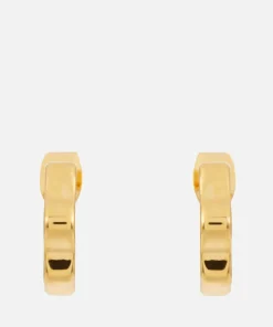 Earrings*Estella Bartlett Flat Wave Gold-Tone Hoop Earrings