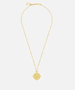 Necklaces*Estella Bartlett Gold-Plated Floral Coin Necklace