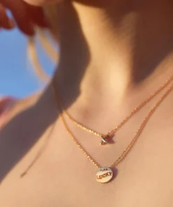 Necklaces*Estella Bartlett Gold-Plated Lucky Cut Out Disc Necklace