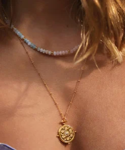 Necklaces*Estella Bartlett Gold-Plated Floral Coin Necklace