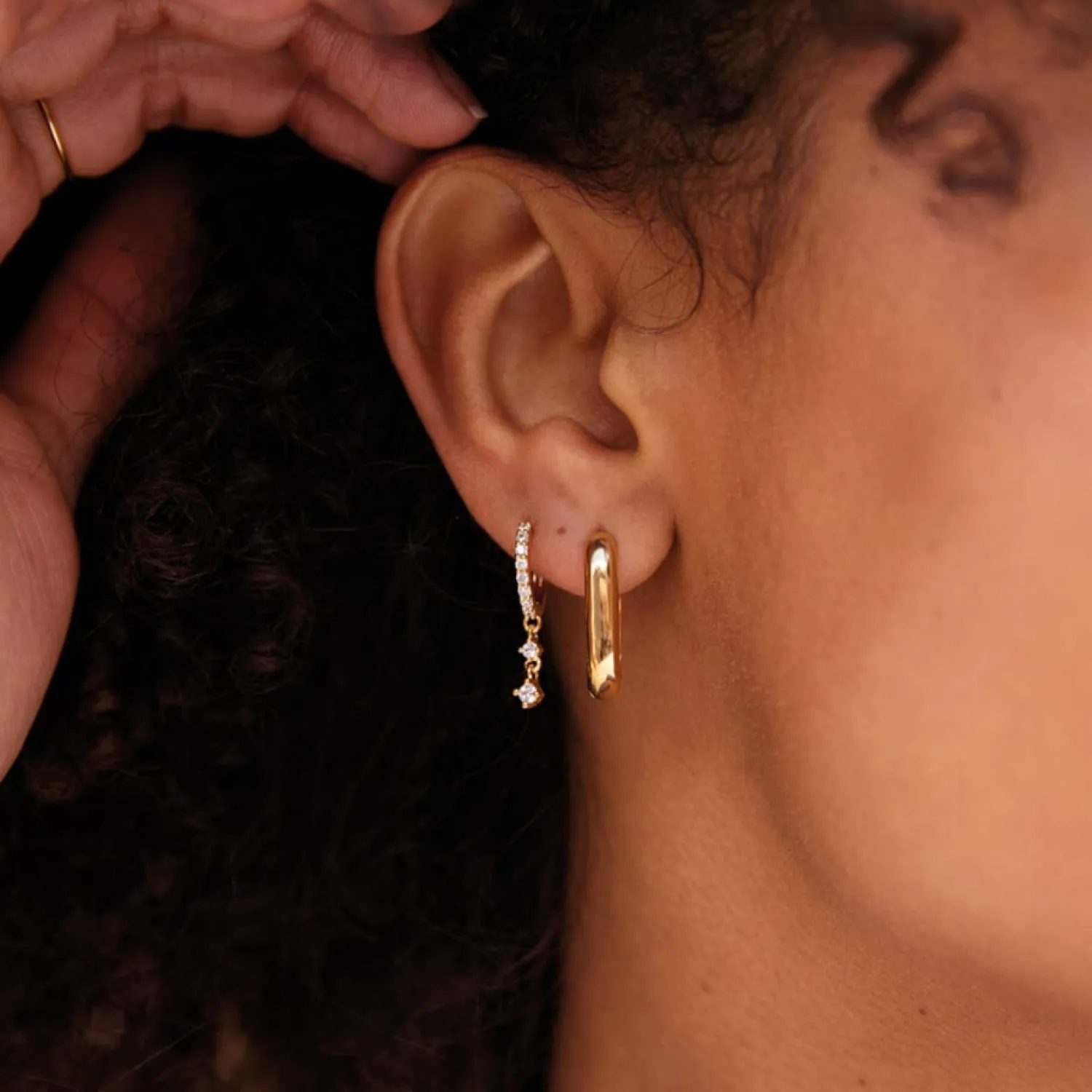 Earrings*Estella Bartlett Gold-Plated Hoop Earrings