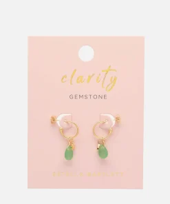 Jewellery Sets*Estella Bartlett Gold-Tone Brass Agate Hoop Earrings