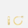 Earrings*Estella Bartlett Hammered Gold-Plated Hoop Earrings