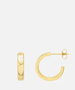Earrings*Estella Bartlett Hammered Gold-Plated Hoop Earrings
