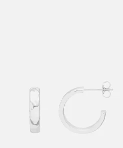 Earrings*Estella Bartlett Hammered Silver-Plated Hoop Earrings