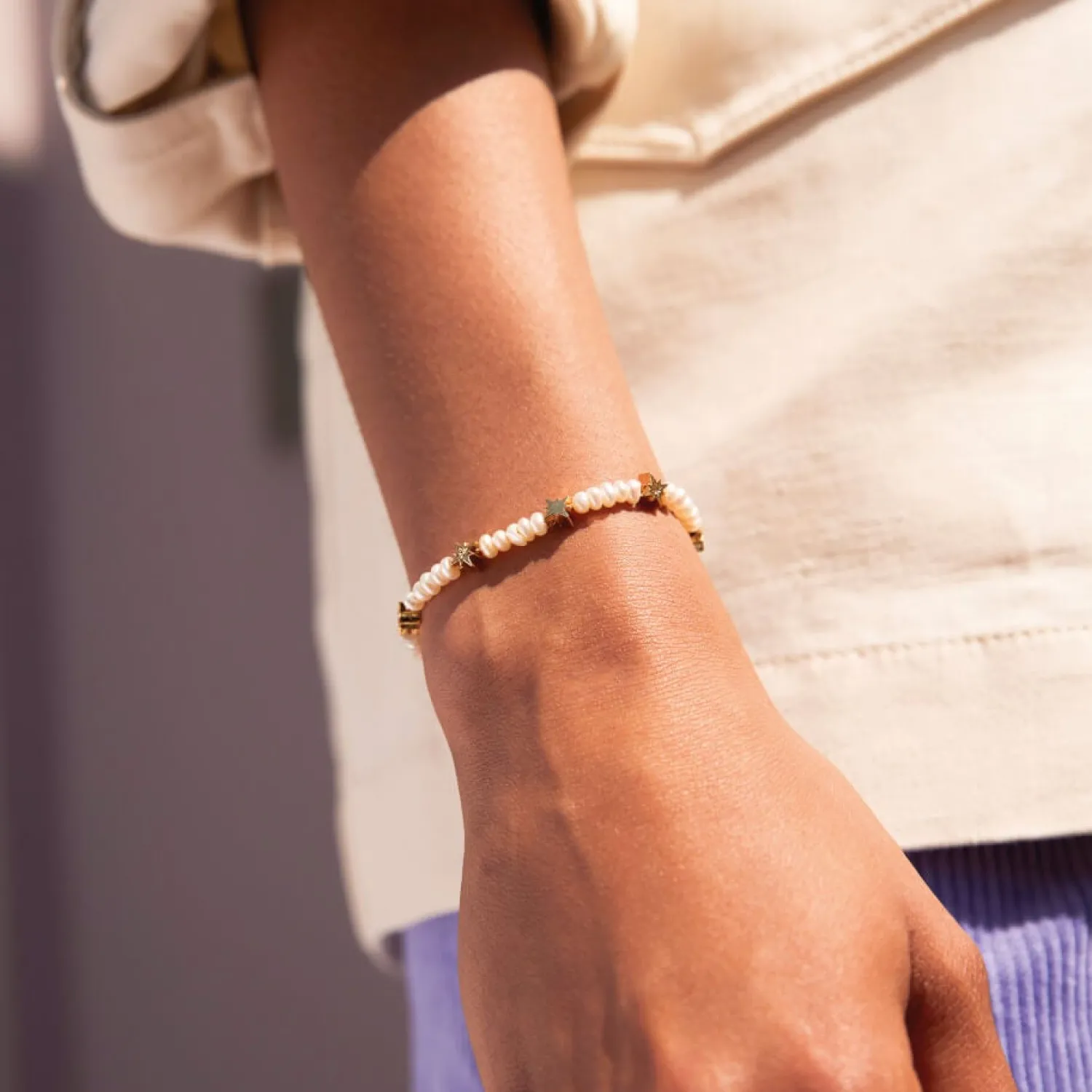 Bracelets & Bangles*Estella Bartlett Northern Star Gold-Plated And Faux Pearl Bracelet