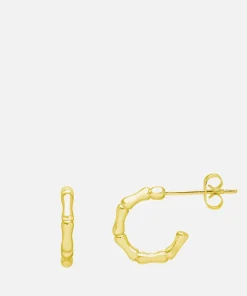 Earrings*Estella Bartlett Small Bamboo Gold-Plated Hoop Earrings