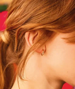 Earrings*Estella Bartlett Small Bamboo Gold-Plated Hoop Earrings