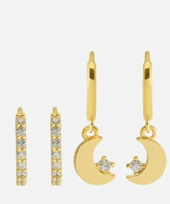 Earrings*Estella Bartlett Twinkle Set Of Two Gold-Plated And Crystal Earrings