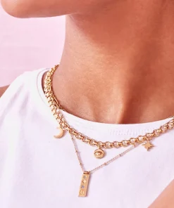 Necklaces*Estella Bartlett Women's Chunky Chain Motif Necklace - Gold Plate/Gold Plated