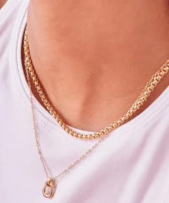 Necklaces*Estella Bartlett Women's Chunky Rounded Box Chain - Gold Plate/Gold Plated