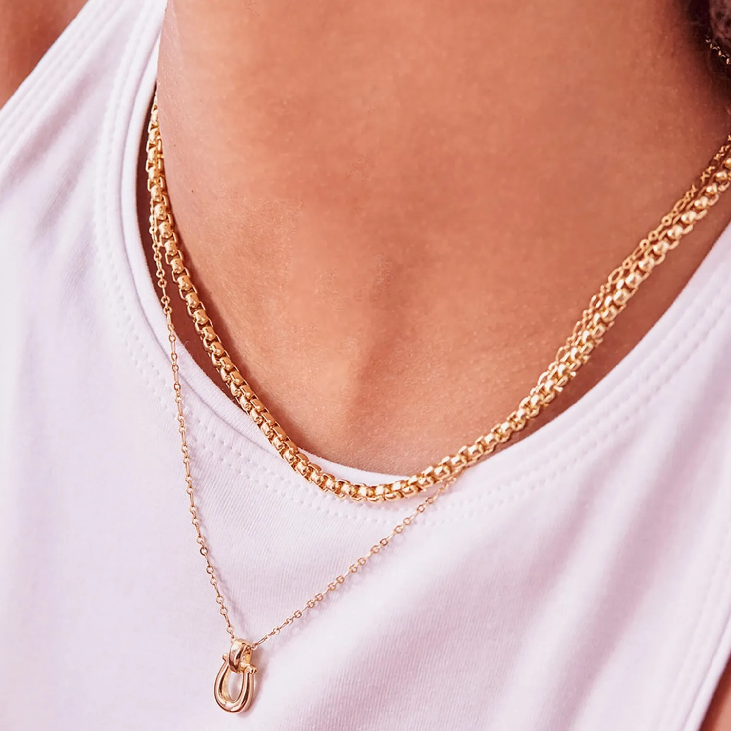 Necklaces*Estella Bartlett Women's Chunky Rounded Box Chain - Gold Plate/Gold Plated