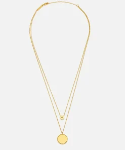 Necklaces*Estella Bartlett Women's Double Layer Necklace With Cz Slider - Gold Plate/Gold Plated