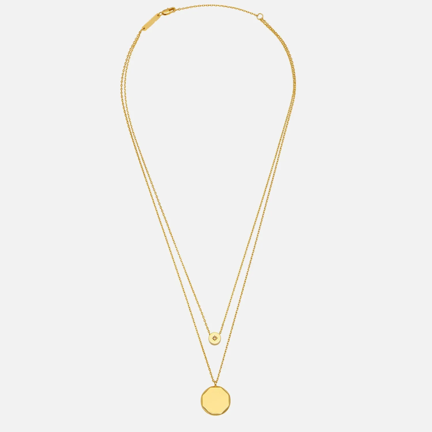 Necklaces*Estella Bartlett Women's Double Layer Necklace With Cz Slider - Gold Plate/Gold Plated