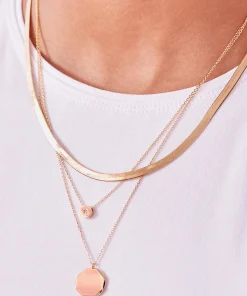 Necklaces*Estella Bartlett Women's Double Layer Necklace With Cz Slider - Gold Plate/Gold Plated